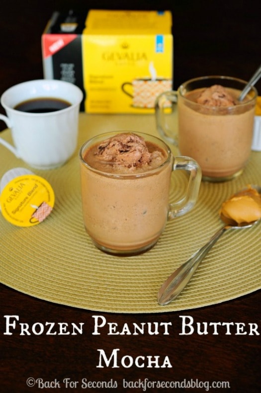 Frozen Peanut Butter Mocha's - INCREDIBLE!  http://backforsecondsblog.com  #recipe #frappuccino #peanutbutter #chocolate